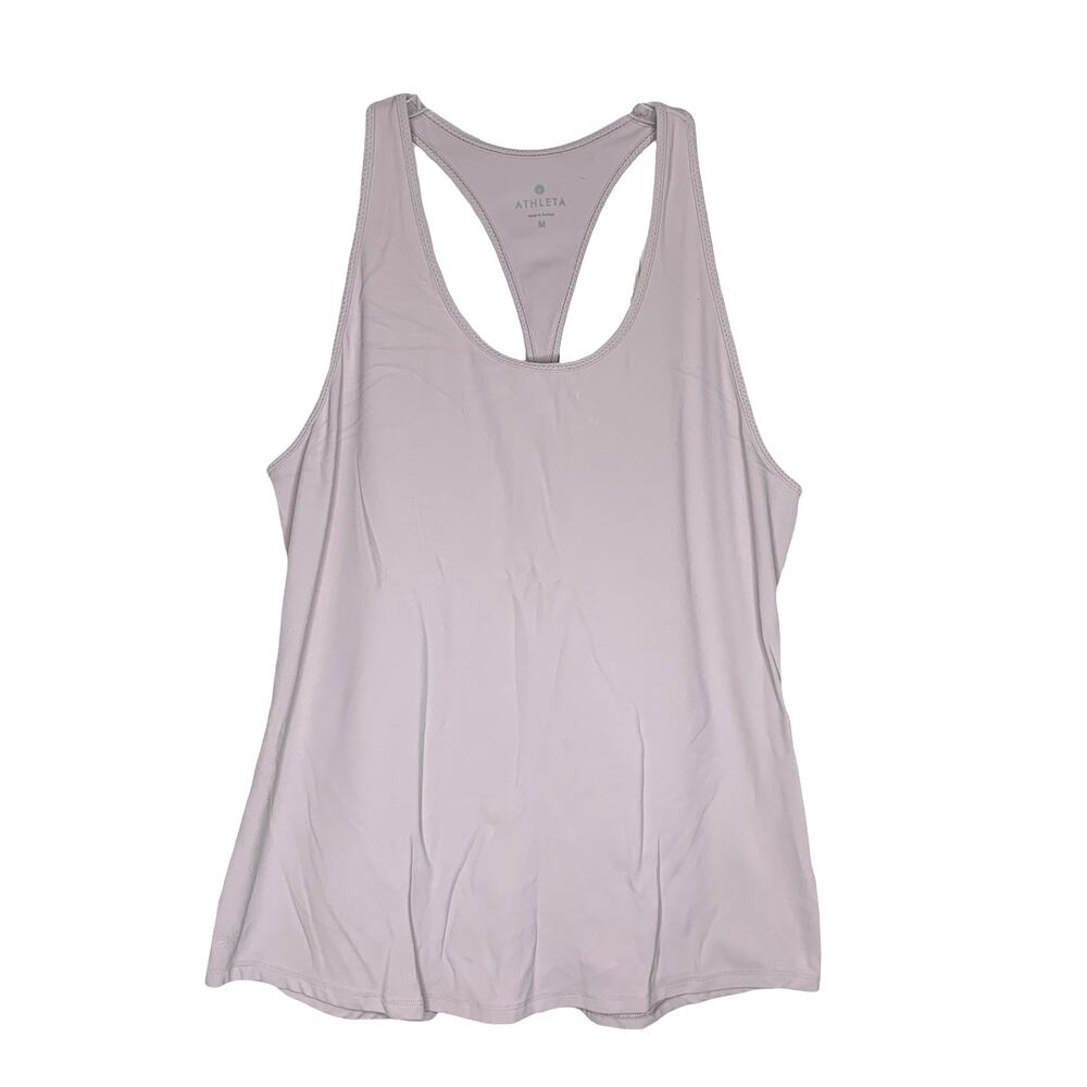 Athleta Racerback Workout Athletic Tank Top Beige Grey Medium
